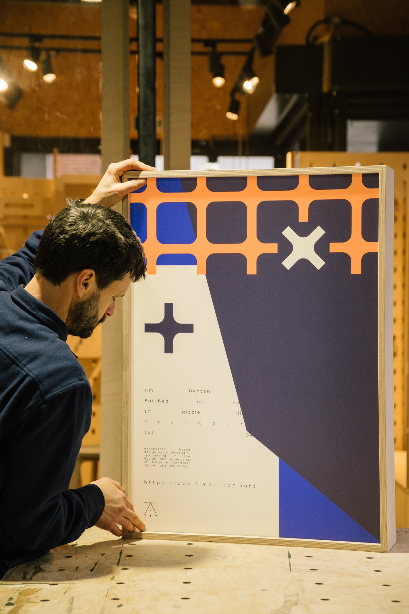 Birch plywood lightbox with LED illumination for retail display