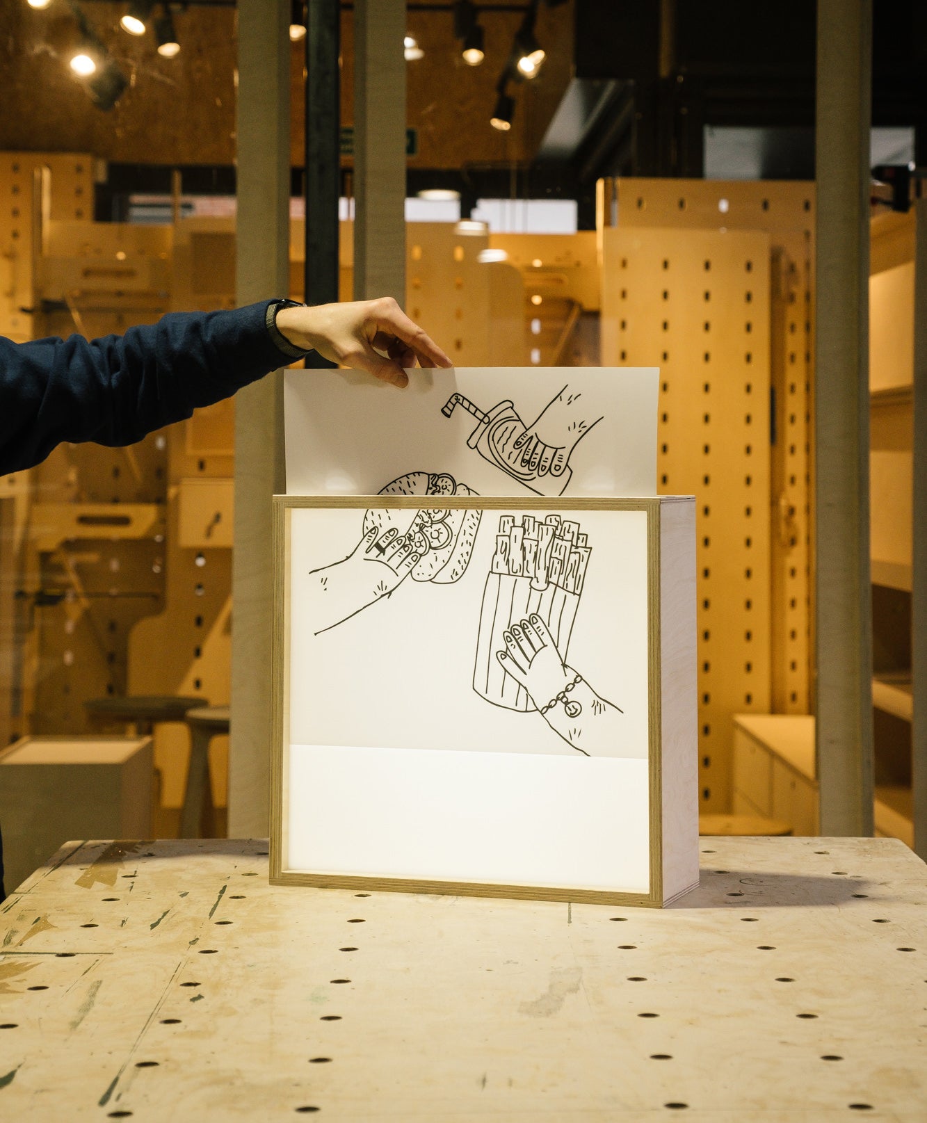 Small square Birch Ply Lightbox