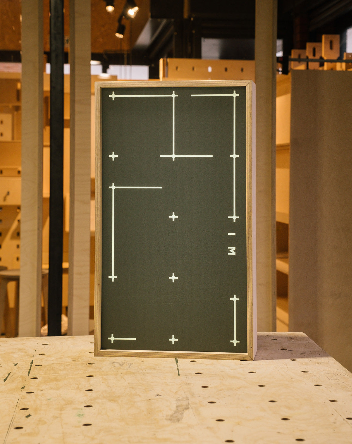 Birch plywood lightbox with LED illumination for retail display